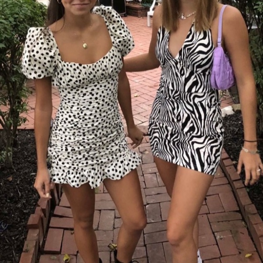 Zara Draped Polka Dot Dress